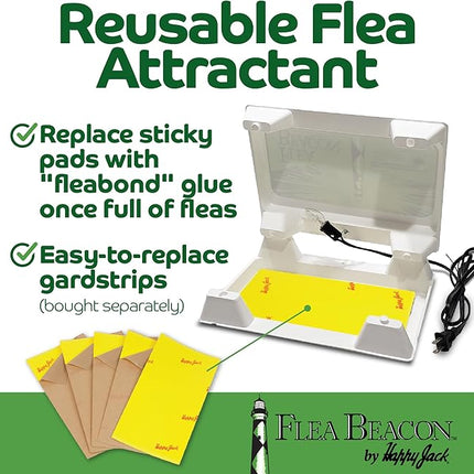 Happy Jack Flea Beacon Kill Fleas in House, Attracts, Traps Indoor Bugs, Breaks Breeding Cycle Before Adults Lay Eggs, Safe, Fast, & Clean Way to Get Rid of Indoor Pests, Made in USA
