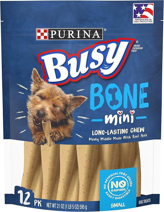 Busy Purina Busy Made in USA Facilities Small Breed Dog Bones, Mini - 12 ct. Pouch
