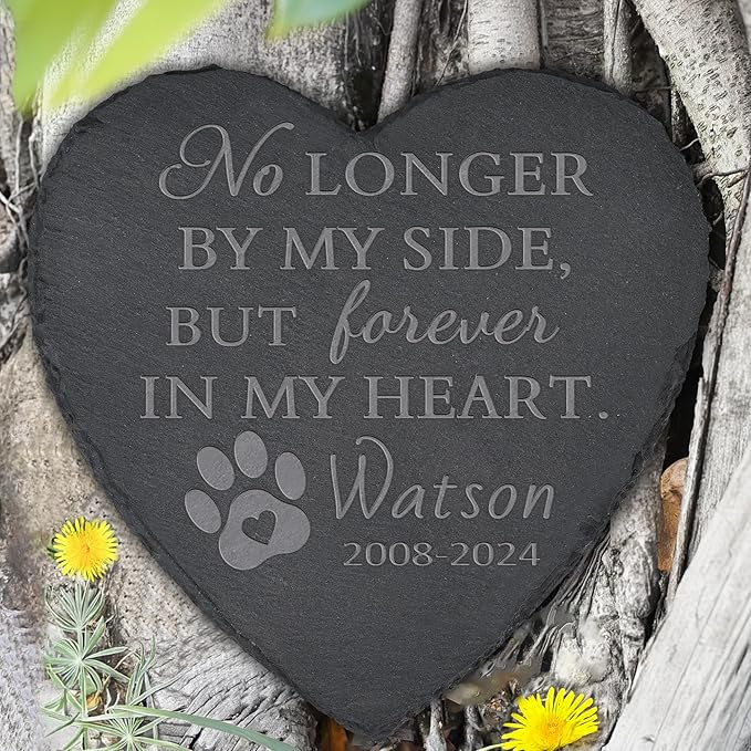Pet Memorial Stone, Dog Memorial Stone, Dog Memorial Gifts for Loss of Dog, Pet Memorial Gifts, Pet Loss Sympathy Gift, Dog Bereavement Gifts, Dog Passing Away Gifts - No Longer by My Side