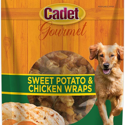 Cadet Gourmet Sweet Potato & Chicken Wraps Limited-Ingredient Dog Chews, Healthy and Natural Training Treats for Small and Large Dogs, 14 oz.