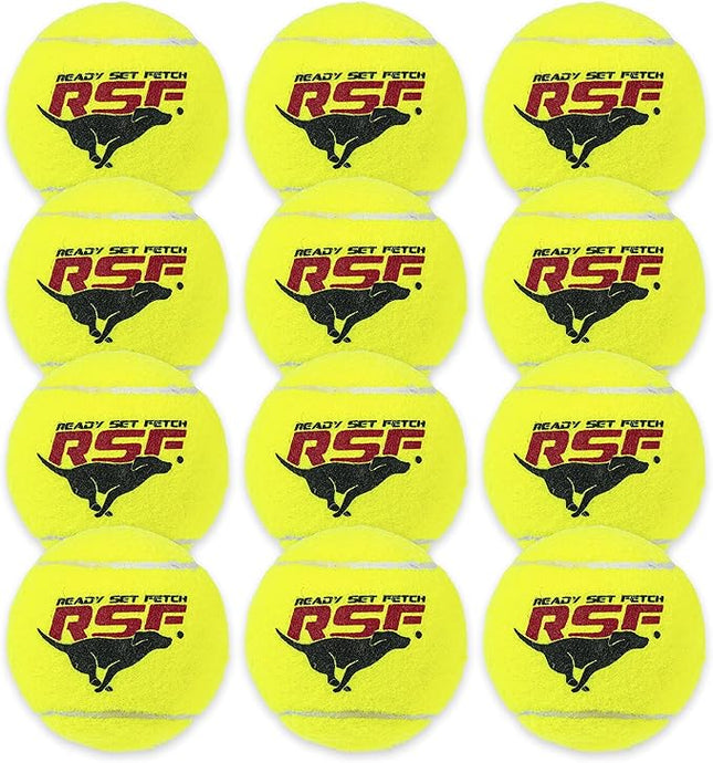 Franklin Pet Supply Co. RSF Squeak Tennis Balls - Dog Toy Squeaks When Squeezed - 12 Pack - for Small, Medium, Large Dogs - Squeaker Noise