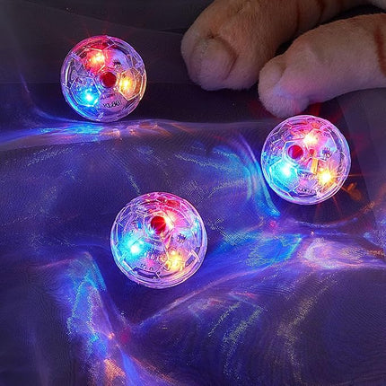 Frienda 4 Pieces Ghost Hunting Cat Ball Motion Light up Cat Balls LED Motion Activated Pet Ball Motion Light up Interactive Toys Pet Glowing Mini Running Exercise Ball Toys (Transparent)