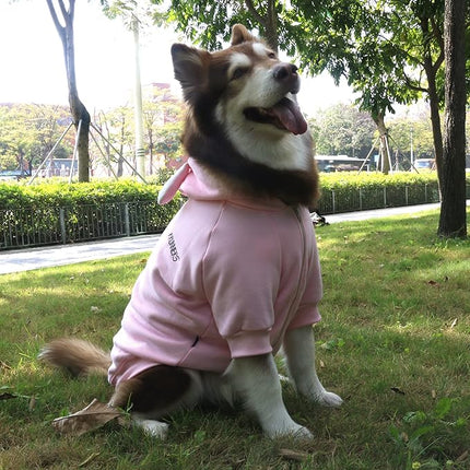 Large Dog Bunny Easter Halloween Costumes Hoodies Clothes for Labrador Dobermann, Pink, 5X-Large