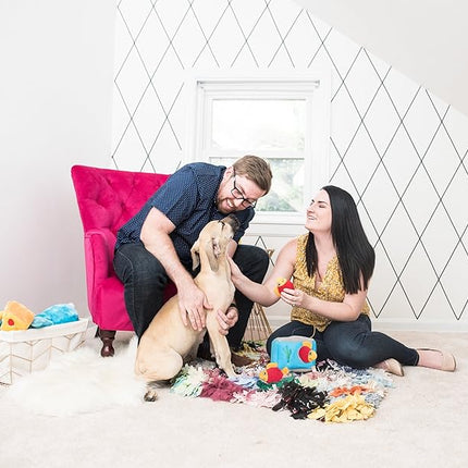 ZippyPaws - Sea Buddies Burrow, Interactive Squeaky Hide and Seek Plush Dog Toy - Fish Miniz, 3 Pack