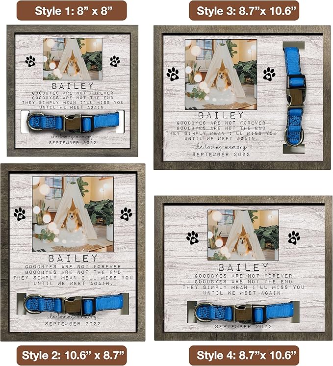 Customized Dog Picture Frames Pet Memorial Gifts Loss Dog Cat Grieving Picture Frame Pet Remembrance Heartfelt Sentimental Quote Memorial Plaques Christmas Plaque Birthday