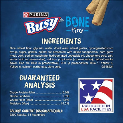 Purina Busy Bone Adult Toy Breed Dog Chew Bone Treats, Tiny - 30 ct. Pouch