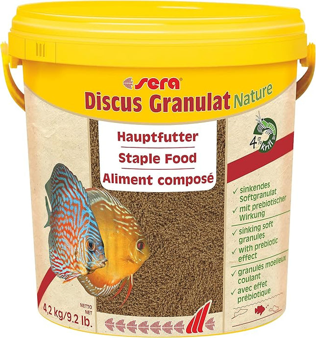 Sera Discus Granules Nature 10l (4,2kg/147,1 oz) | Main Feed for All Discus & Ornamental Fish | Rich in Aquatic Proteins & Minerals | No Dyes or Preservatives | Boosts Growth, Health & Fertility
