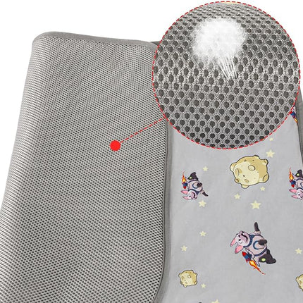 NACOCO Summer Pet Cooling Mat - Cat Dog Cushion Pad Sleeping Cool Comfortable Soft for Pets Kids and Adults (Grey French Bulldog, M)