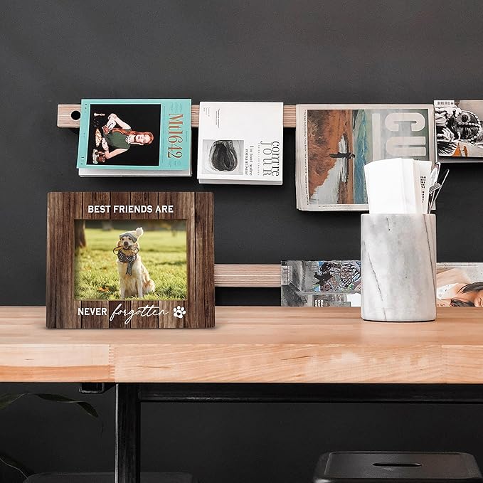 FONDCANYON Pet Memorial Picture Frame, Pet Memorial Gifts, Pet Picture Frame, Dog Memorial Picture Frame, Dog Picture Frames For Dogs That Passed, Best Friend Are Never Forgotten Dog Photo Frame 5x7 (Color4)