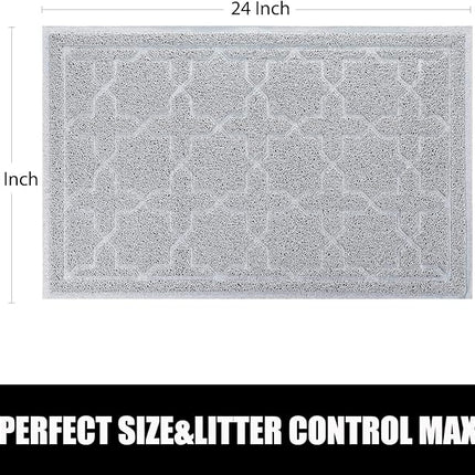 Yimobra Cat Litter Mat, 24"x20" Litter Mat with Litter Lock Mesh, Soft Cat Litter Mat Litter Trapping Mat, Easy to Clean, Non-Slip, Water Resistant, Litter Free Floors, Grey