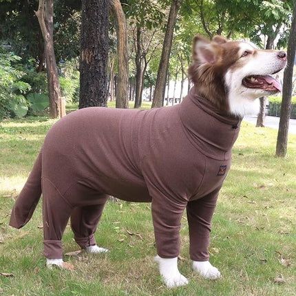 Large Dog Pajamas Pjs Bodysuits Full Body Coverage Onesie Clothes Anxiety Calming Surgery Recovery Suit for Labrador Dobermann, Brown, 5X-Large