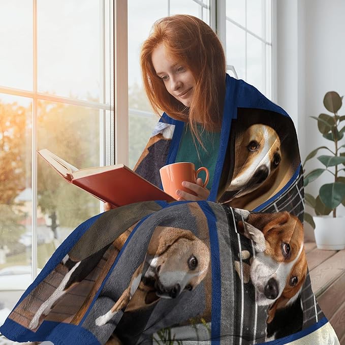 Custom Blanket with Pictures, Dog Memorial Gifts for Loss of Dog, Pet Memorial Gifts for Dogs Cats, Personalized Photo Blanket with Pet Name, Bereavement Gift for Loss of Pets