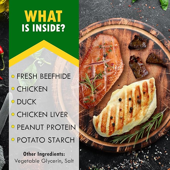 Beloved Pets Dog Treats Rawhide-Free Kabobs with Duck & Chicken Human Grade Meat 10.6 oz - All Natural Pet Dried Snacks & Grain Free Long Lasting Chews for Large & Small Dogs - Supports Healthy Teeth