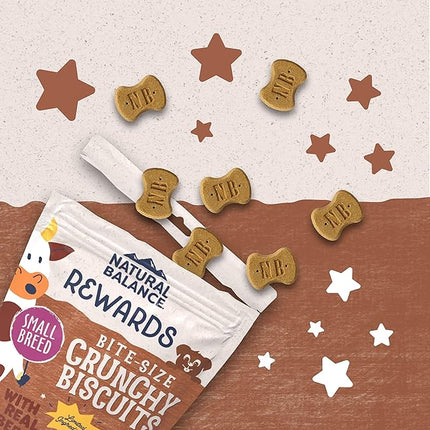 Natural Balance Limited Ingredient Rewards Crunchy Biscuits, Bite-Size Treats for Small-Breed Dogs, Made with Real Beef, 8 Ounce (Pack of 1)