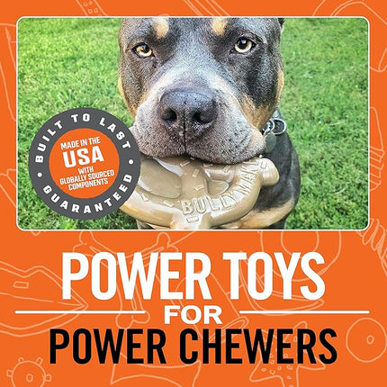 BULLYMAKE Brown Tough Chew Pretzel Toy for Dogs, Durable Nylon Dog Toys for Aggressive Chewers, Dental Stimulating, Tough Chew, Boredom Busting, Pet Supplies, Made in USA