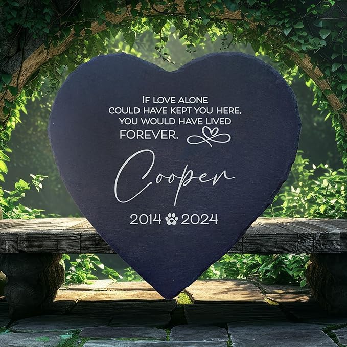 Dog Memorial Gifts for Loss of Dog, Cemetery Decorations for Grave, Pet Loss Sympathy Gift, Personalized Remembrance Garden Stone, Cat Lovers Heaven Grave Markers Bereavement Headstone (A05H)