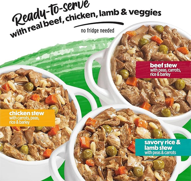 Purina Beneful Protein Gravy Wet Dog Food Variety Pack Freshly Prepared Meals Stew - (Pack of 6) 10 oz. Tubs