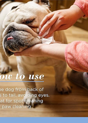 Burt's Bees for Pets Gentle Cleansing Puppy Wipes with Buttermilk, 98% Natural Origin Formulas, Hypoallergenic Dog Wipes Cleaning, Dog Cleaning Wipes, Dog Wipes for Paws and Butt, 50ct