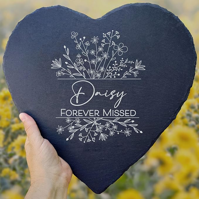 Dog Memorial Gifts for Loss of Dog, Cemetery Decorations for Grave, Pet Loss Sympathy Gift, Personalized Remembrance Garden Stone, Cat Lovers Heaven Grave Markers Bereavement Headstone (A08H)