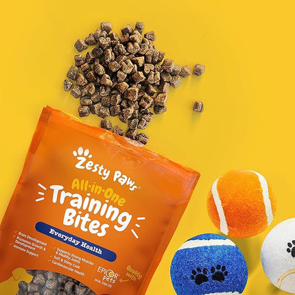 Zesty Paws Training Treats for Dogs & Puppies - Dog Treats for Training - Healthy Dog Chews for Hip, Joint & Muscle Health - for All Breeds and Ages - Bacon Flavor - 8oz