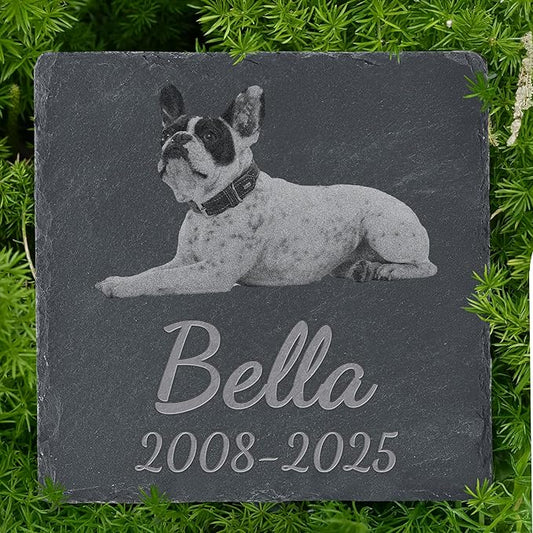 Personalized Pet Memorial Stone, Dog Memorial Gifts, Pet Loss Sympathy Gift, in Memory of Dog Cat - in Memory of Pet（Square）