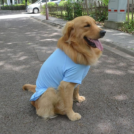 Lovelonglong Pet Clothing Dog Costumes Basic Blank T-Shirt Tee Shirts for Medium Dogs Light-Blue XXL