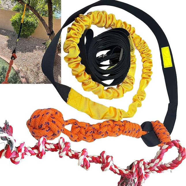 Dog Bungee Toy 20.35 ft Reinforced Interactive Rope with Two Replacement Refills - Dog Rope Toys Interactive Toys