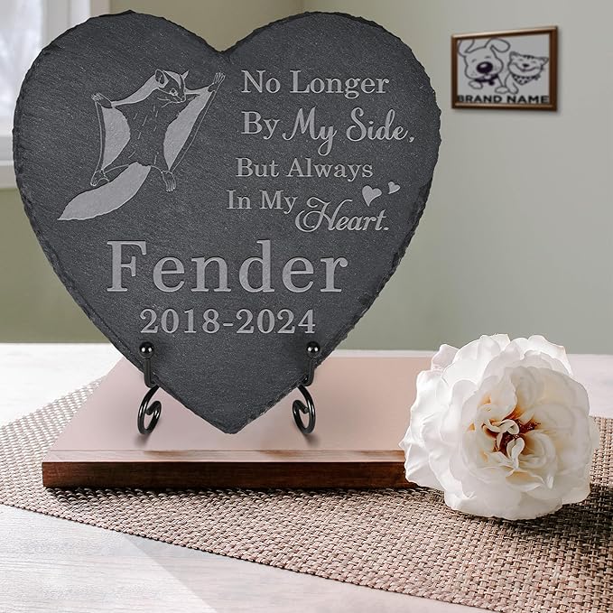 Pet Memorial Stone Flying Squirrel - Flying Squirrel Headstone - Flying Squirrel Memorial Stone - Flying Squirrel Memorial Gifts - Loss of a Flying Squirrel - Flying Squirrel Loss Gifts (Heart-Shaped)