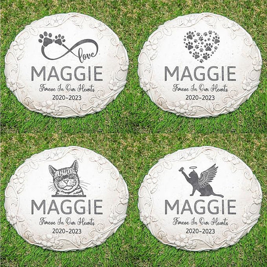 77 Personalized Cat Memorial Stone Designs – Outdoor Weatherproof Pet Memorial Stone for Headstone, Tombstone, Gravestone, and Grave Marker – Cat Memorial Gifts for Loss of Cat