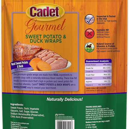 Cadet Gourmet Sweet Potato & Chicken Wraps Limited-Ingredient Dog Chews, Healthy and Natural Training Treats for Small and Large Dogs, 28 oz.