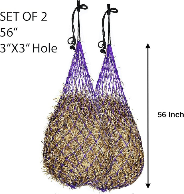 Majestic Ally Hay Net, Set of 2, Length - 54”, Holes 3"x3" for Horses