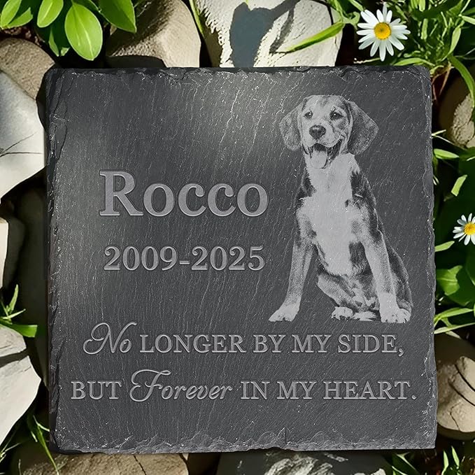 Pet Memorial Stone, Dog Memorial Stone, Dog Memorial Gifts for Loss of Dog, Pet Memorial Gifts, Loss of Pet Sympathy Gift, in Loving Memory Pet - No Longer by My Side - Square