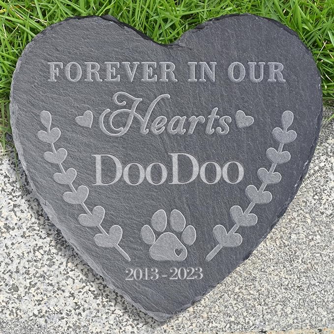 Pet Memorial Stones, Gifts Personalized, Loss of Dog Sympathy Gifts, Bereavement for Pet, Grave Headstone, - Design F, 6''x6''/15x15cm