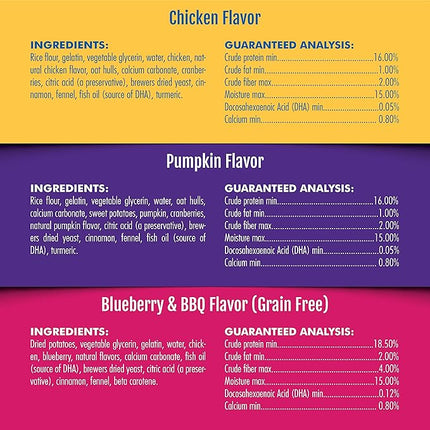 N-Bone Puppy Teething Rings 6 Count Bag Variety Pack, Chicken & Pumpkin & Blueberry BBQ Flavor, Total 3 Bags, 21.6-oz, 18 Rings