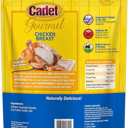Cadet Gourmet Chicken Breast Dog Treats - Healthy & Natural Chicken Dog Training Treats for Small & Large Dogs - Inspected & Tested in USA (28 oz.)