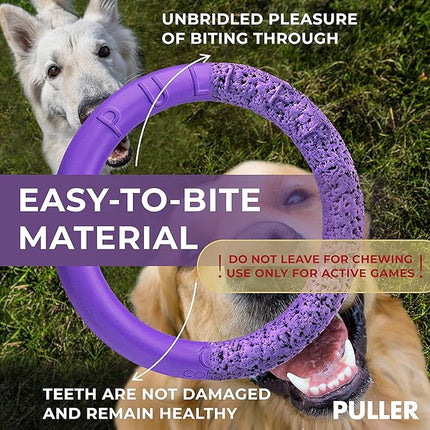 Puller Outdoor Dog Ring Toys - Dog Fetch Toy & Tug of War Dog Toy for Small Medium Large Dogs - Dog Ball & Soft Dog Frisbee Alt - Outside Dog Yard Toys - Big Dog Pull Toy - Dog Agility Jumps Tool