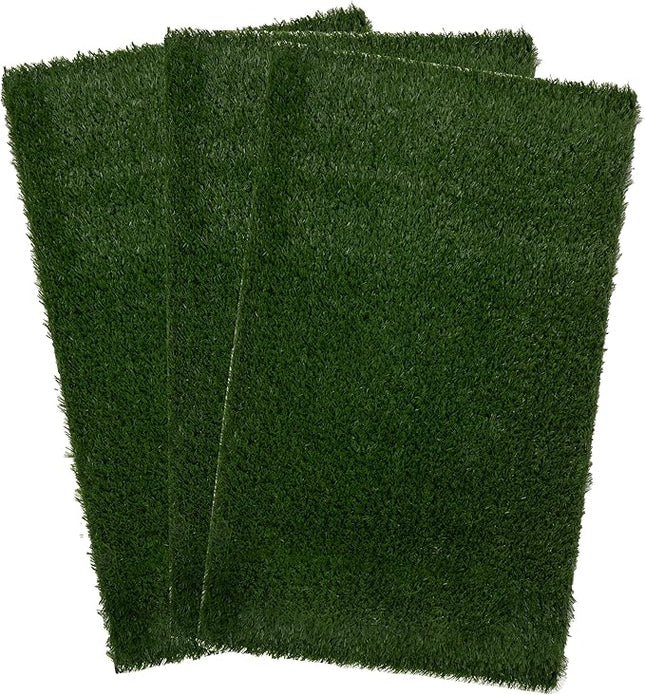 Artificial Grass Puppy Pee Pad for Dogs and Small Pets - Set of Three 41x27 Inch, Reusable 4-Layer Turf Pads for Dogs - Indoor and Outdoor Fake Grass Potty Pet Supplies by PETMAKER