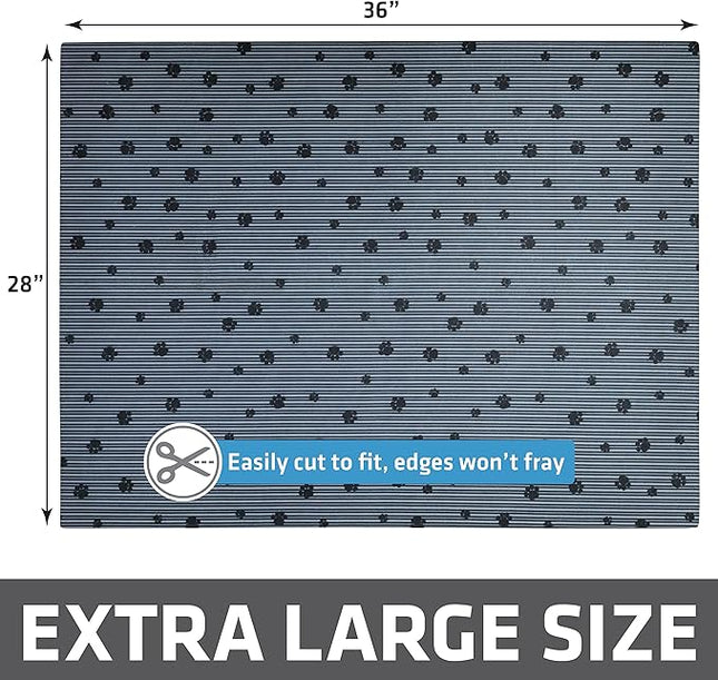Drymate 12-Pack XL Original Cat Litter Mat, Contains Mess from Box, Protects Floors, Urine-Proof, Machine Washable, Soft on Kitty Paws, Absorbent, Waterproof (USA Made) (28”x36”)(GreyStripePaw)