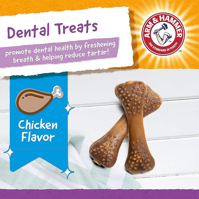 Arm & Hammer for Pets Nubbies Dental Treats for Dogs with Baking Soda and Calcium, Treat Chews Help Fight Bad Breath, Plaque & Tartar, Chicken, Value Bucket, 139 Pcs, 6-Pack (Packaging May Vary)