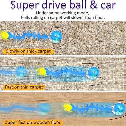Interactive Cat Toys Ball for Indoor Cats Fast Rolling on Carpet, Chirping & Motion Activate Cat Toys (Blue Centipede)