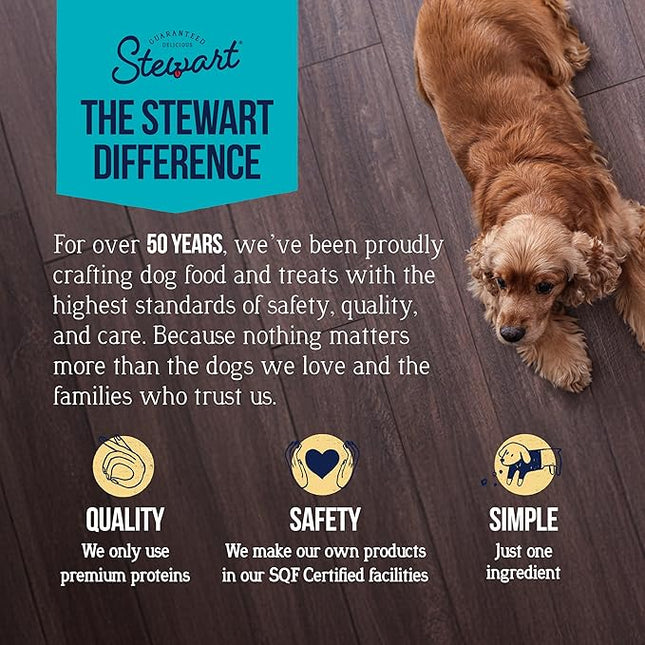 Stewart Chicken Breast Dog Treats, 3 oz, ~55 Pieces, Freeze Dried Raw, Single Ingredient, 74% Protein Training Treats or Meal Topper in a Resealable Tub, Grain Free, Gluten Free