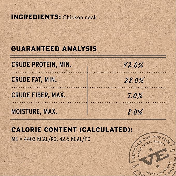 Vital Essentials Chicken Necks Dog Treats, 9 oz | Freeze-Dried Raw | Single Ingredient | Premium Quality High Protein Training Treats | Grain Free, Gluten Free, Filler Free