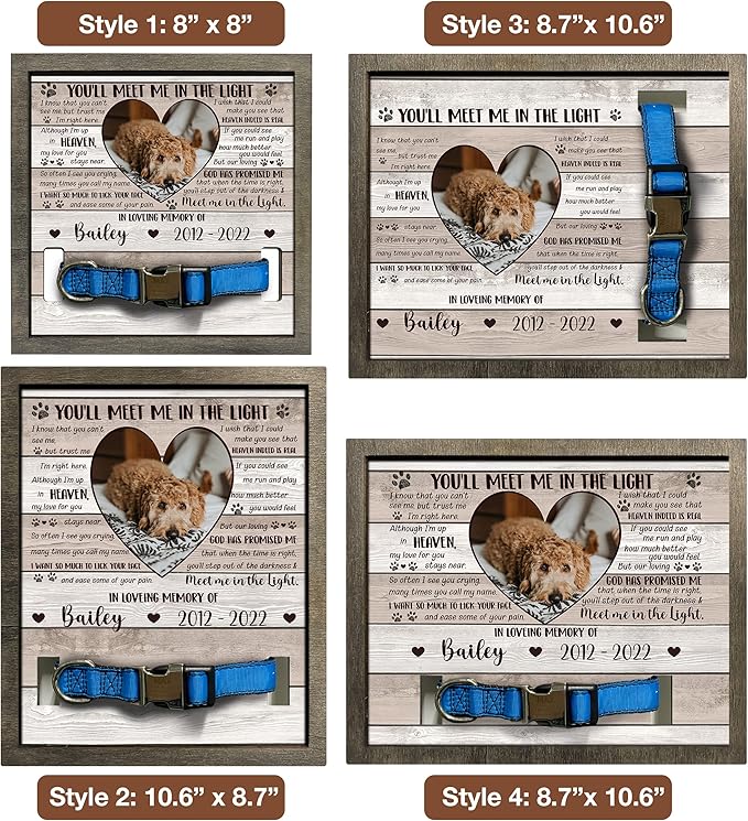 Personalized Pet Memorial Pet Loss Gifts Dog Picture Collar Frame Remembrance Dog In Heaven Memorial For Loss Of Cat Collar Frames Memory Boxes For Keepsakes Death Remembrance