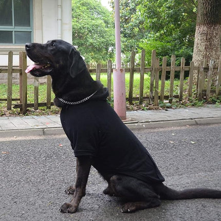 Lovelonglong Blank Basic Hoodie Sweatshirt for Dogs 100% Cotton Fits Small Medium Dachshund Large Dog Black S