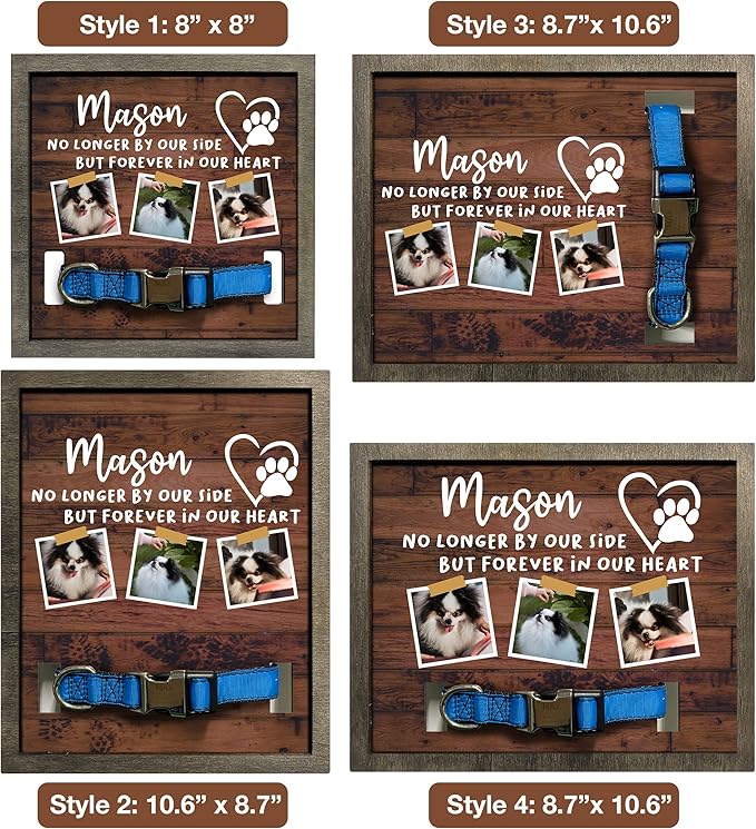 Personalized Dog Picture Frames Pet Memorial Dog for Daughter from Mom Best Ever for Dog Lovers Wall Decor TableTop Loss Sign Wood Frame with Collar Sympathy Pet Loss