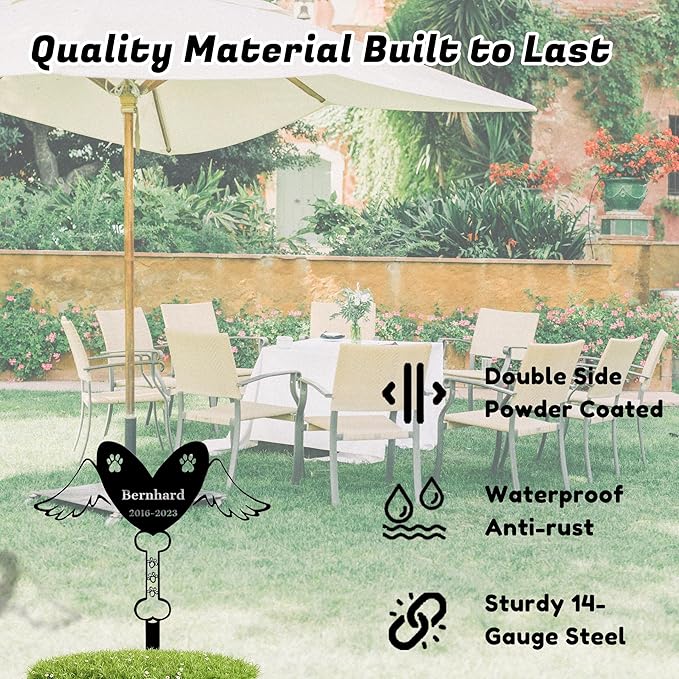 Custom Pet Name Memorial Grave Stake Marker, Custom Pet Garden Metal Stake, Pet Memorial Metal Sign, Personalized Pet Memorial Stake, Outdoor Pet Garden Decor