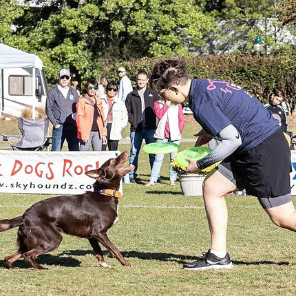 Hyperflite K-10 Jawz Glow Disc • for Dogs Over 16" • 8.75 Inch / 155 Grams • Puncture Resistant • Glows in The Dark • Made in The USA