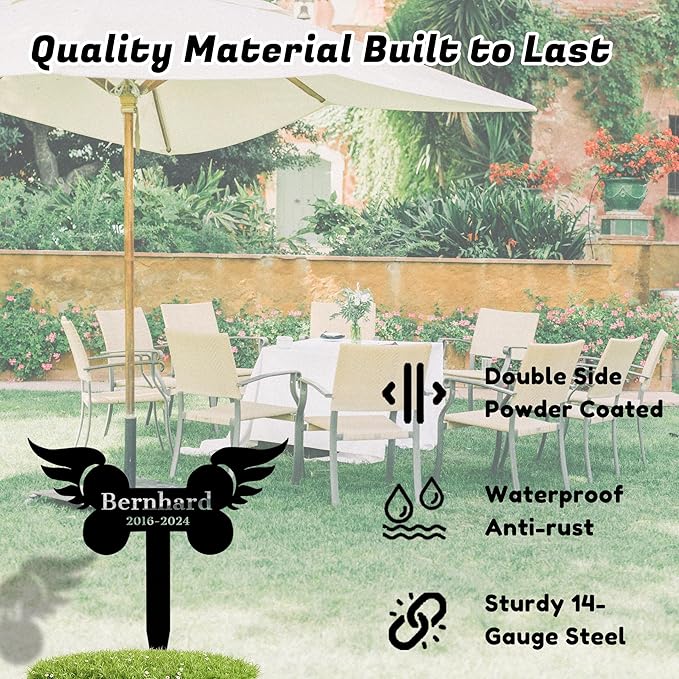 Custom Pet Name Memorial Grave Stake Marker, Custom Pet Garden Metal Stake, Pet Memorial Metal Sign, Personalized Pet Memorial Stake, Outdoor Pet Garden Decor