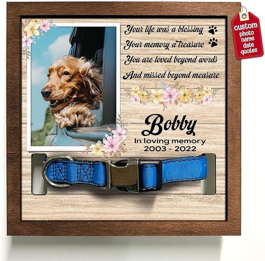 Memorial Gifts Customized Dog Picture Frame Dog Loss Sympathy Gift Personalized Dog Gifts Memorial Plaques Personalized for Pet Passed Cat Memorial Picture Frame Best Ever