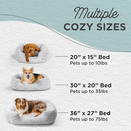 Best Friends by Sheri Lux Lounge Bed Calming Faux Fur Dog Bed, Gray, Medium, 30" x 20"